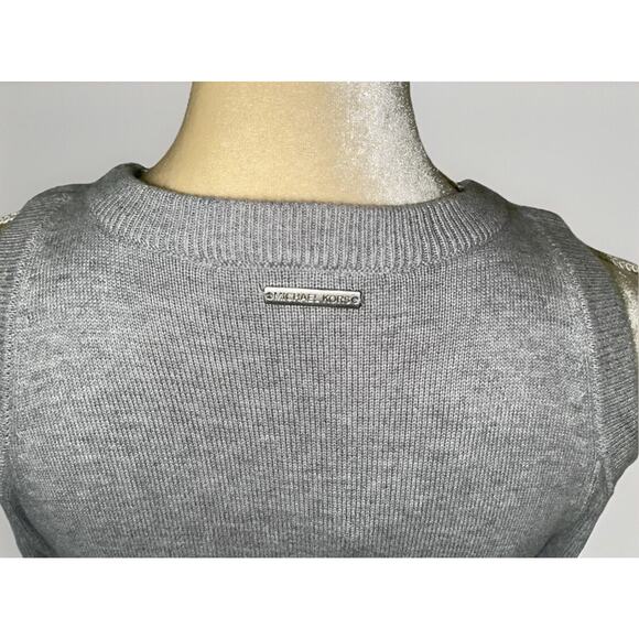 Michael Michael Kors long Sleeve Grey Cold Shoulder Sweater Dress Size XS - Picture 8 of 12